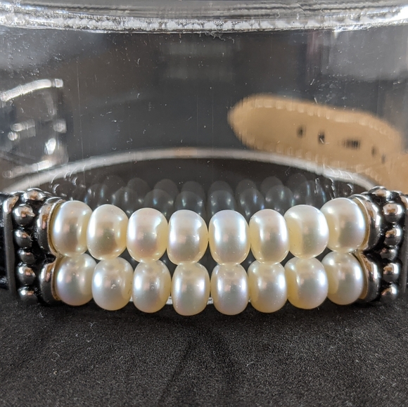 Honora pearl, sterling silver & leather bracelet - Picture 4 of 7